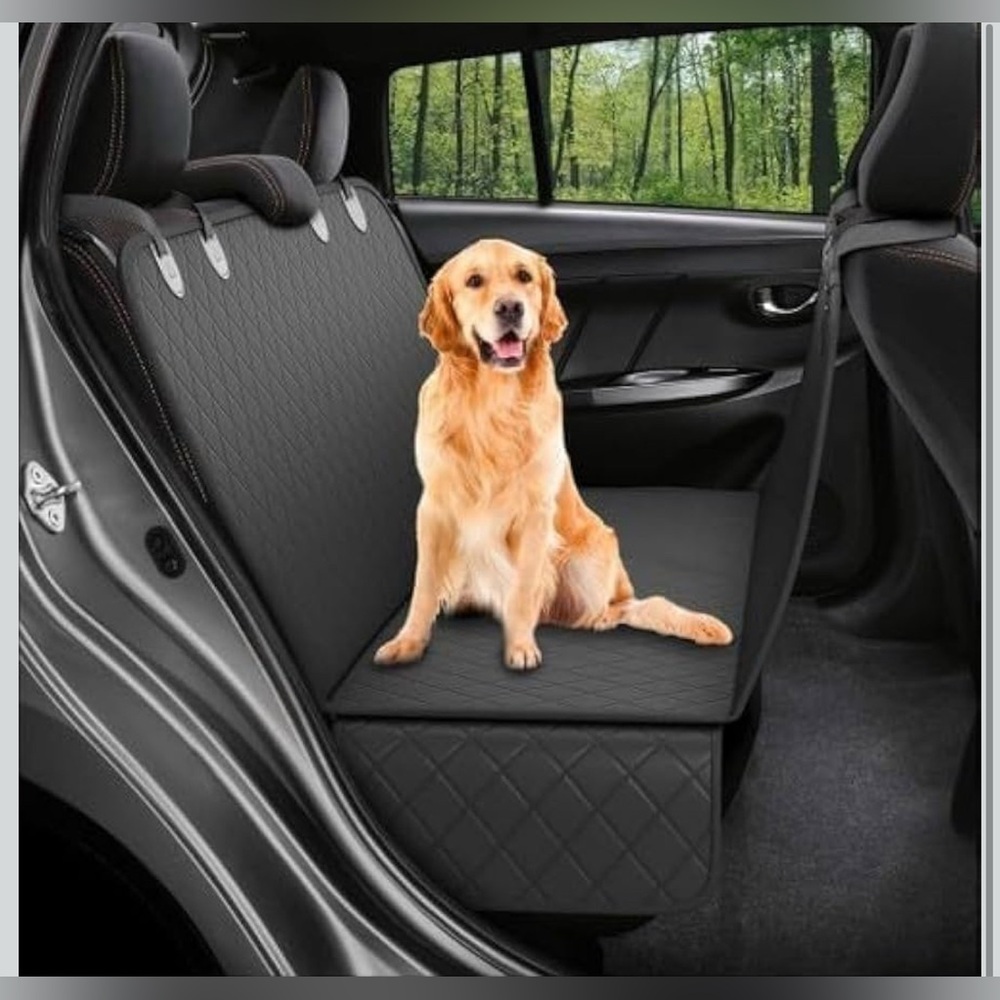 Black Quilted Dog Car Seat Cover